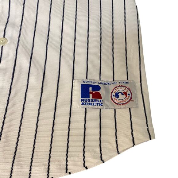 Russell Athletic NY Yankees pin striped Rodriguez short sleeve jersey SIZE L - Picture 4 of 5